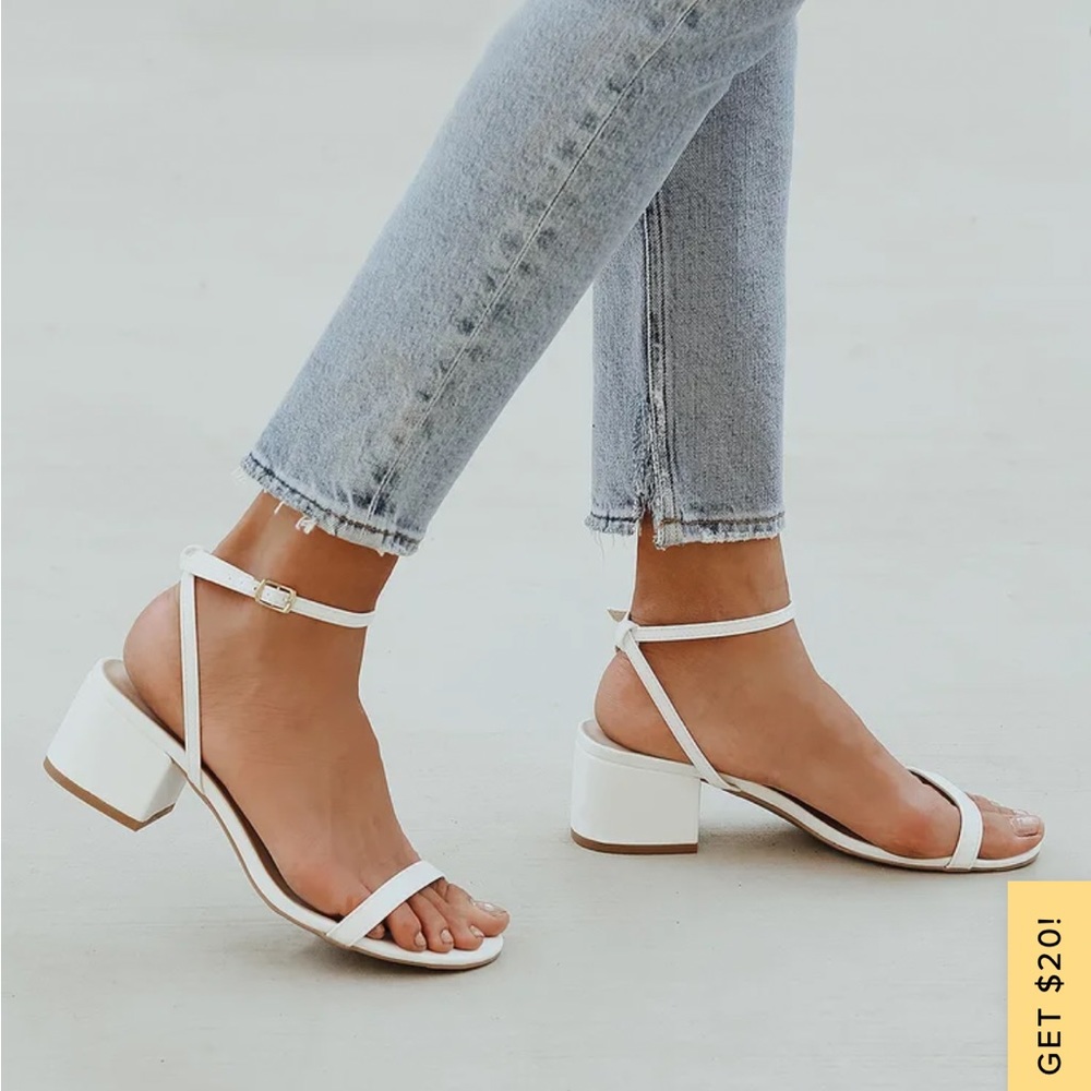 Lulus White Strappy Heels Size 7.5